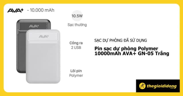 So sánh giá Pin sạc dự phòng Polymer 10000mAh 10.5W AVA+ GN-05 rẻ nhất? - Ảnh 10