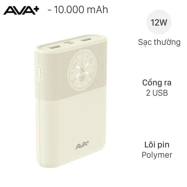 So sánh giá Pin sạc dự phòng Polymer 10000mAh 12W AVA+ DS266C rẻ nhất? - Ảnh 2