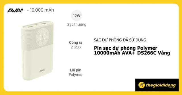 So sánh giá Pin sạc dự phòng Polymer 10000mAh 12W AVA+ DS266C rẻ nhất? - Ảnh 10
