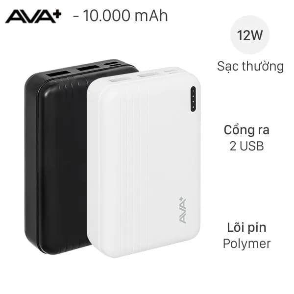 Pin sạc dự phòng Polymer 10000mAh 12W AVA+ DS609A - Ảnh 3