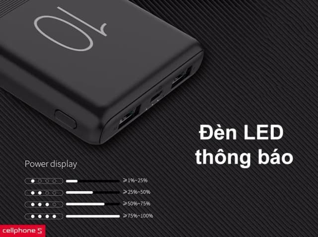 So sánh giá Pin sạc dự phòng Polymer 10000mAh Type C 10.5W Golf G80-C rẻ nhất? - Ảnh 20