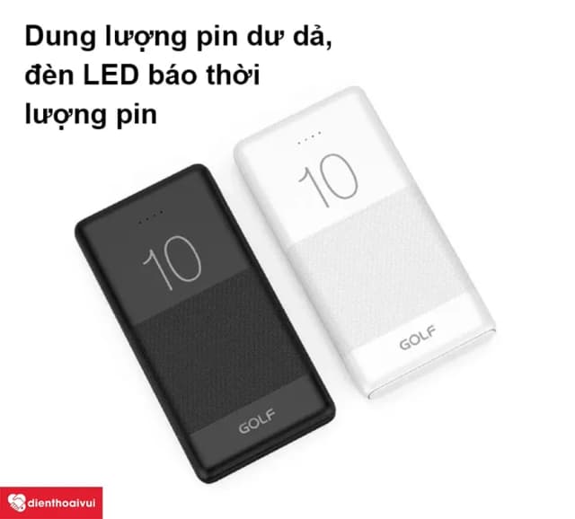 So sánh giá Pin sạc dự phòng Polymer 10000mAh Type C 10.5W Golf G80-C rẻ nhất? - Ảnh 8
