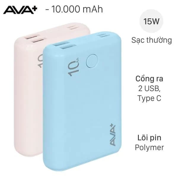 So sánh giá Pin sạc dự phòng Polymer 10000mAh Type C 15W AVA+ JP399 rẻ nhất? - Ảnh 2