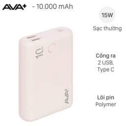 Pin sạc dự phòng Polymer 10000mAh Type C 15W AVA+ JP399 - Giá rẻ nhất hôm nay - Ảnh 7