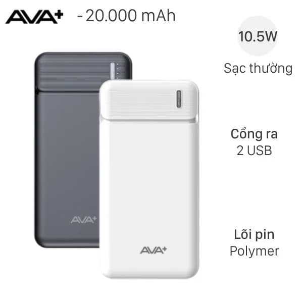 So sánh giá Pin sạc dự phòng Polymer 20000mAh 10.5W AVA+ Q7 rẻ nhất?
