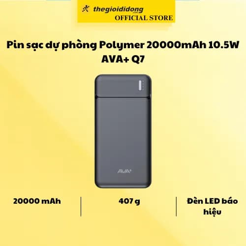 So sánh giá Pin sạc dự phòng Polymer 20000mAh 10.5W AVA+ Q7 - Tìm sản phẩm giá rẻ nhất - Ảnh 6
