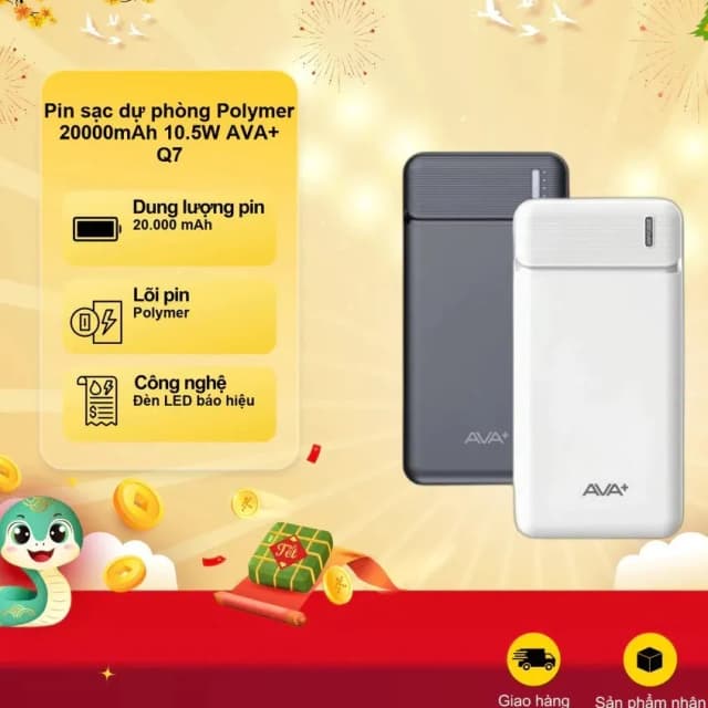 So sánh giá Pin sạc dự phòng Polymer 20000mAh Type C 10.5W AVA+ G-289 kèm Cáp Lightning - Type C - Micro rẻ nhất? - Ảnh 13