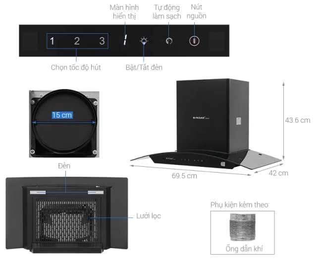 So sánh giá Máy hút mùi kính cong Pramie AC23-700 rẻ nhất? - Ảnh 3