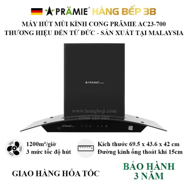 So sánh giá Máy hút mùi kính cong Pramie AC23-700 rẻ nhất? - Ảnh 9