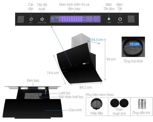 So sánh giá Máy hút mùi kính vát Pramie DE19-900 rẻ nhất? - Ảnh 4