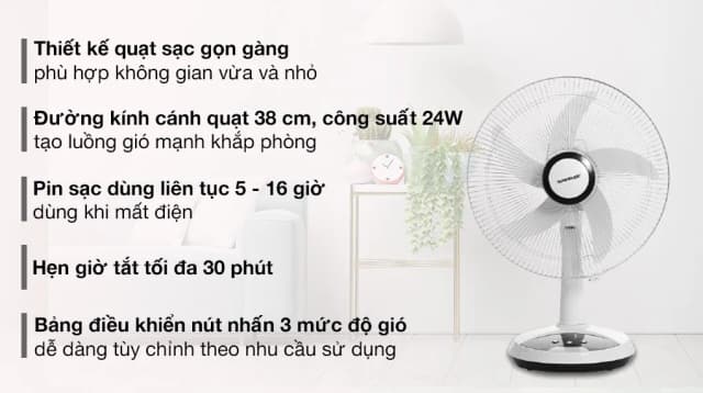 So sánh giá Quạt sạc điện Sunhouse 5 cánh SHD7223 24W rẻ nhất? - Ảnh 18