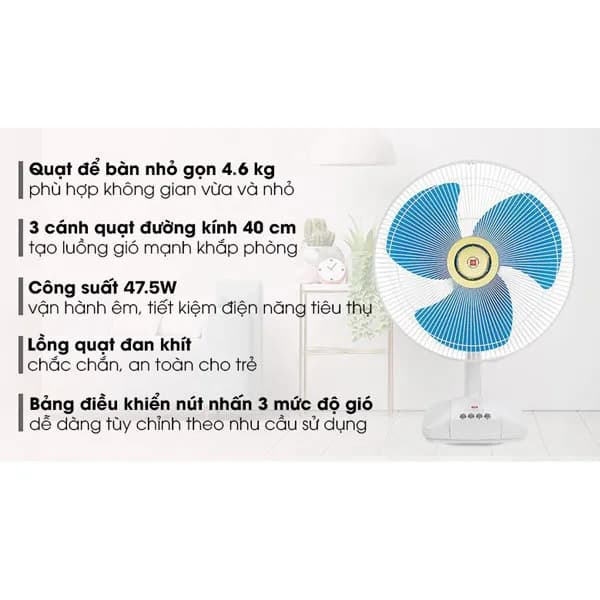 So sánh giá Quạt bàn KDK 3 cánh A40B 47.5W rẻ nhất? - Ảnh 10