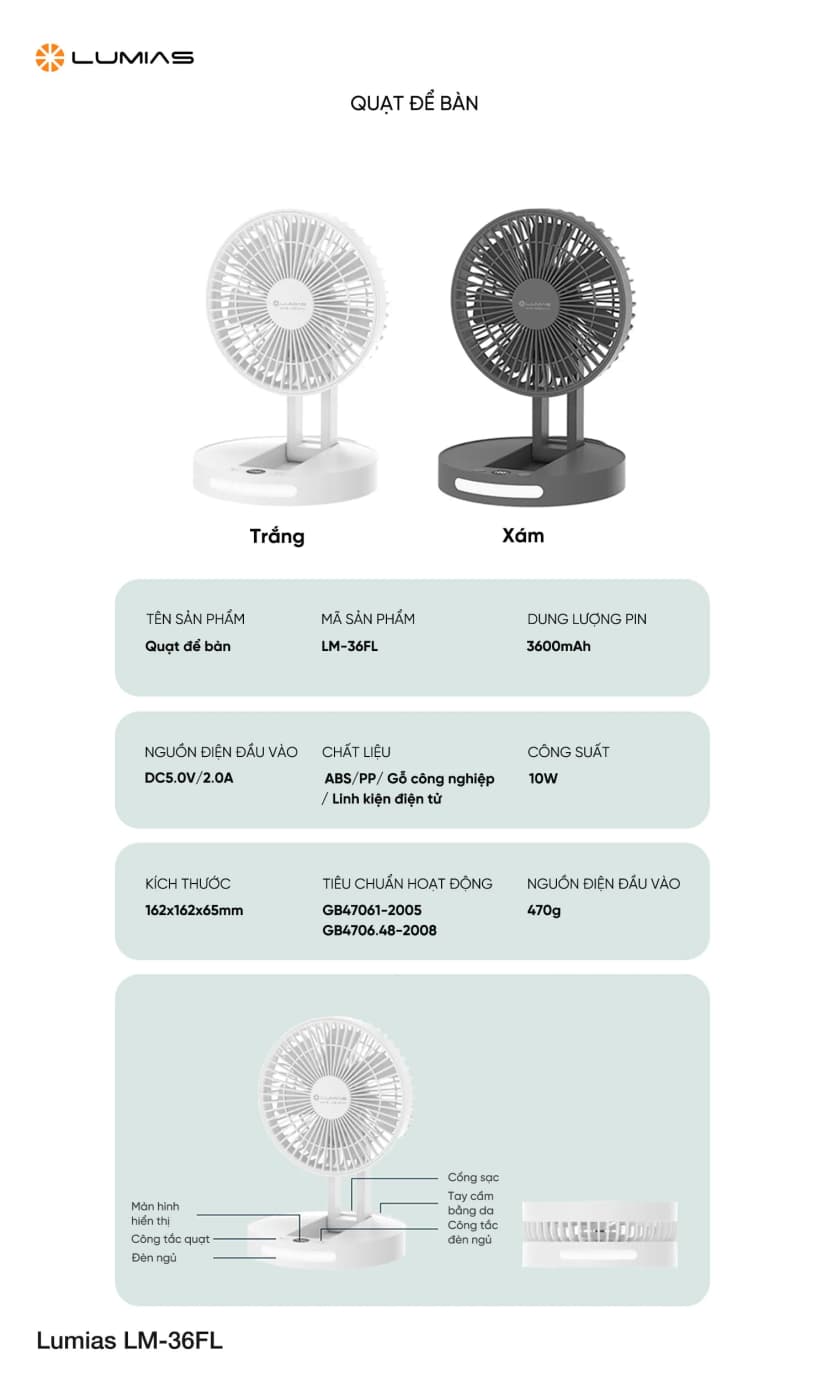 So sánh giá Quạt bàn LUMIAS 7 cánh LM-36FL 10W - Tìm sản phẩm giá rẻ nhất - Ảnh 8