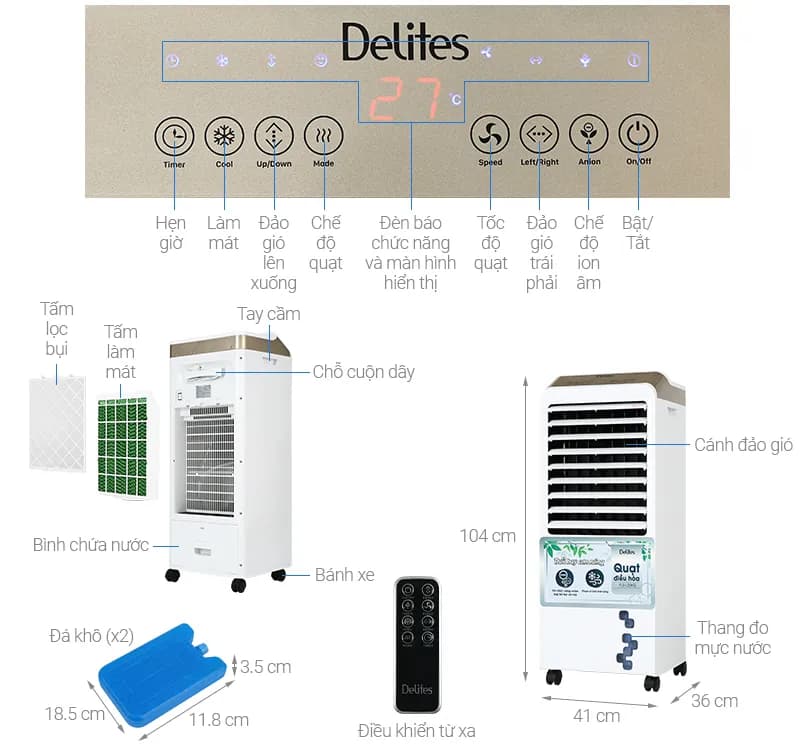 So sánh giá Quạt điều hòa Delites FLS-L20KG 160W - Tìm sản phẩm giá rẻ nhất - Ảnh 4