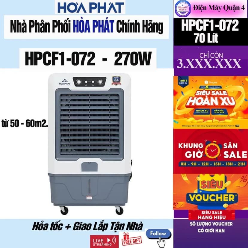 So sánh giá Quạt điều hòa Hòa Phát HPCF1-072 270W - Tìm sản phẩm giá rẻ nhất - Ảnh 8