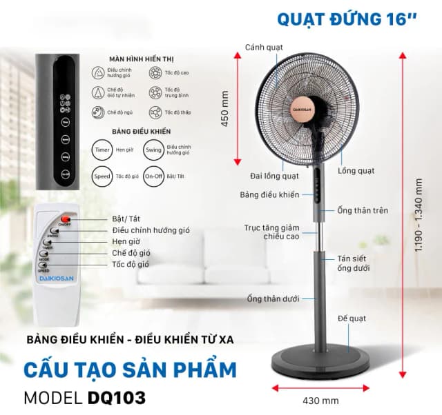 Top 1 so sánh giá Quạt đứng Daikiosan 7 cánh DQ101 70W - Tìm sản phẩm giá rẻ nhất - Ảnh 19