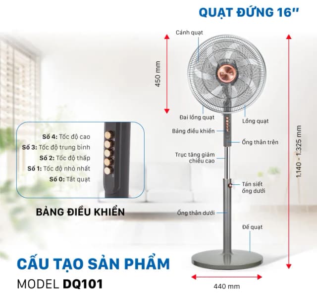 Top 1 so sánh giá Quạt đứng Daikiosan 7 cánh DQ101 70W - Tìm sản phẩm giá rẻ nhất - Ảnh 7