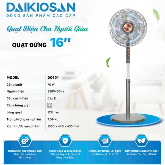 Top 1 so sánh giá Quạt đứng Daikiosan 7 cánh DQ101 70W - Tìm sản phẩm giá rẻ nhất - Ảnh 8