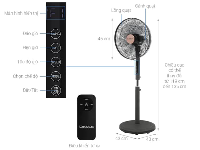 So sánh giá Quạt đứng Daikiosan 7 cánh DQ103 80W rẻ nhất? - Ảnh 5