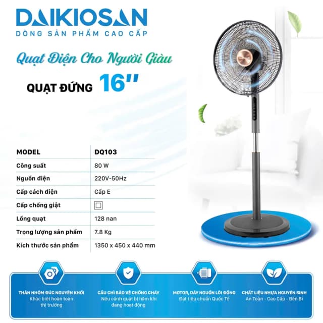 So sánh giá Quạt đứng Daikiosan 7 cánh DQ103 80W rẻ nhất? - Ảnh 9