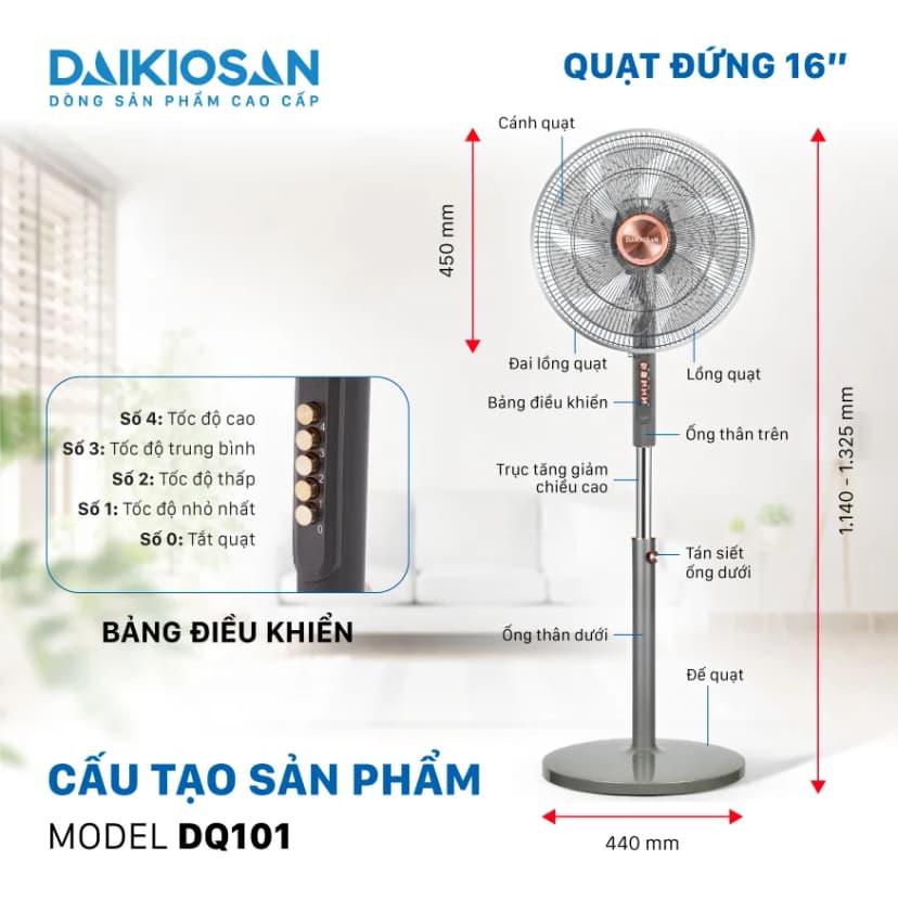 So sánh giá Quạt đứng Daikiosan 8 cánh DQ100 55W - Tìm sản phẩm giá rẻ nhất - Ảnh 8
