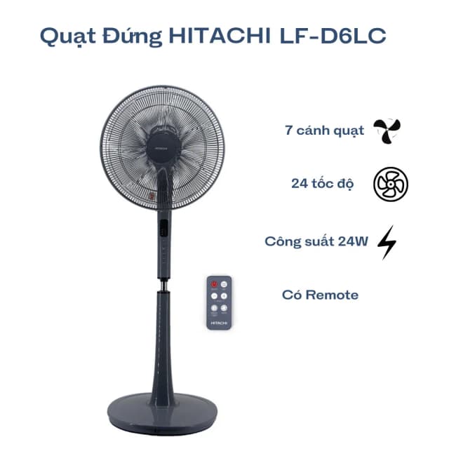 So sánh giá Quạt đứng Hitachi LF-D6RCGM 24W rẻ nhất? - Ảnh 2