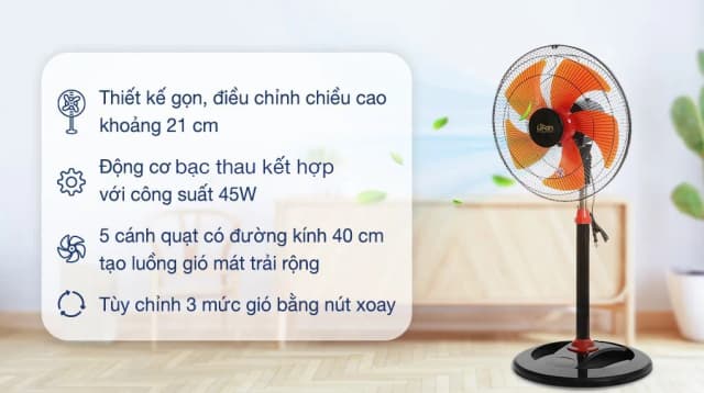 So sánh giá Quạt đứng Lifan 5 cánh Đ-616 45W - Xanh rẻ nhất? - Ảnh 4