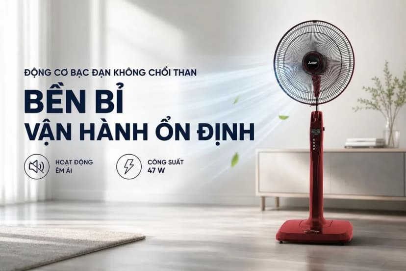 Quạt đứng Mitsubishi 3 cánh LV16-RB CY-RD 47W - Giá rẻ nhất hôm nay - Ảnh 4