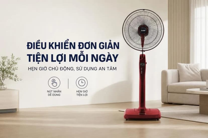 Quạt đứng Mitsubishi 3 cánh LV16-RB CY-RD 47W - Giá rẻ nhất hôm nay - Ảnh 5