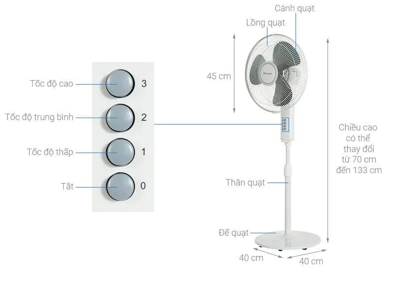 Quạt đứng Sharp 3 cánh PJ-S40MV-LG 55W - Giá rẻ nhất hôm nay - Ảnh 6