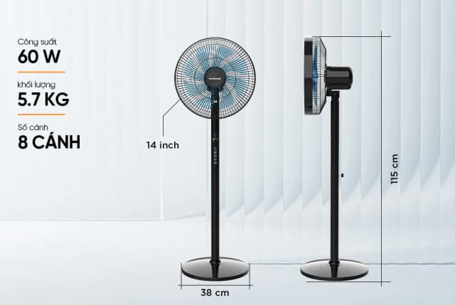 So sánh giá Quạt đứng Sunhouse 8 cánh SHD7346 60W rẻ nhất? - Ảnh 2