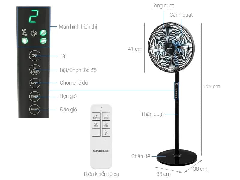 So sánh giá Quạt đứng Sunhouse 8 cánh SHD7346 60W - Tìm sản phẩm giá rẻ nhất - Ảnh 12