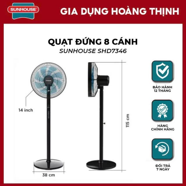 So sánh giá Quạt đứng Sunhouse 8 cánh SHD7346 60W rẻ nhất? - Ảnh 20