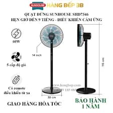 So sánh giá Quạt đứng Sunhouse 8 cánh SHD7346 60W rẻ nhất? - Ảnh 5