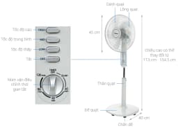So sánh giá Quạt đứng Toshiba 5 cánh F-LSA10(H)VN 50W - Tìm sản phẩm giá rẻ nhất - Ảnh 4