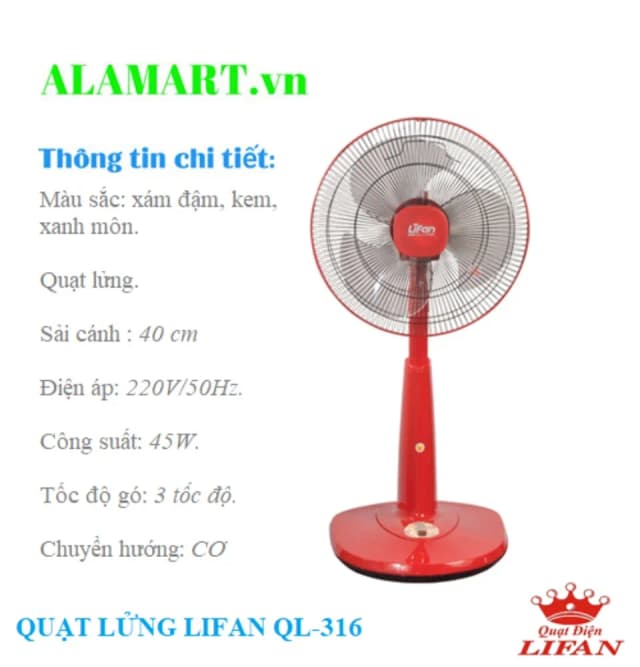 So sánh giá Quạt lửng Lifan 3 cánh QL-316 45W rẻ nhất? - Ảnh 13