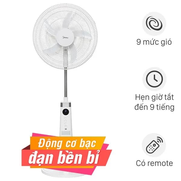 So sánh giá Quạt sạc điện Midea 5 cánh MFS180D0BPW 30W rẻ nhất? - Ảnh 2