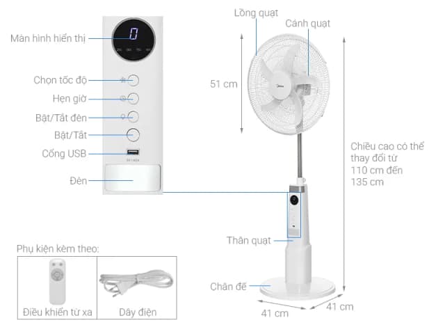So sánh giá Quạt sạc điện Midea 5 cánh MFS180D0BPW 30W rẻ nhất? - Ảnh 8