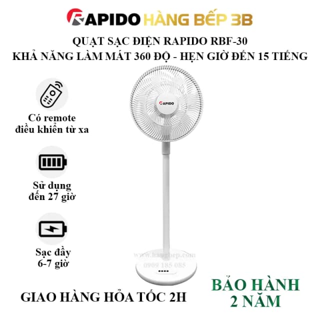 So sánh giá Quạt sạc điện Rapido 7 cánh RBF-30 30W rẻ nhất? - Ảnh 15