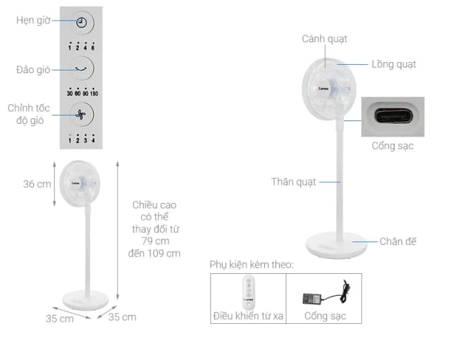 So sánh giá Quạt sạc điện Rapido 7 cánh RBF-30 30W rẻ nhất? - Ảnh 7