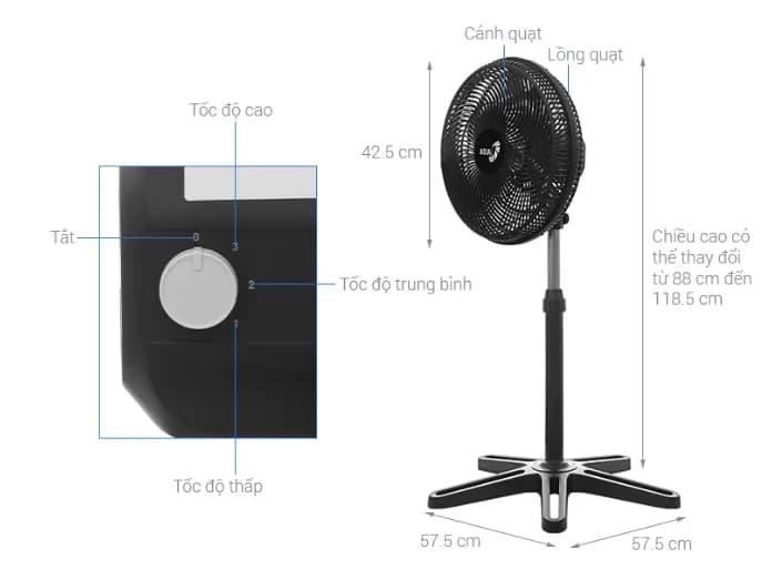 So sánh giá Quạt sàn Asia 5 cánh VY616090 55W - Tìm sản phẩm giá rẻ nhất - Ảnh 11