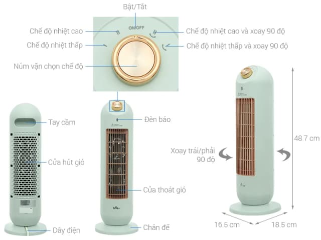 So sánh giá Quạt sưởi gốm Bear SH-4H20Z rẻ nhất? - Ảnh 2