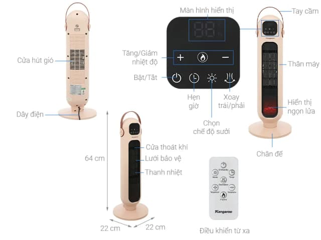 So sánh giá Quạt sưởi gốm Kangaroo KGFH8G rẻ nhất? - Ảnh 8