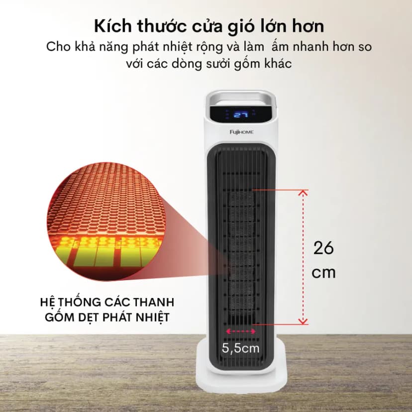 Quạt sưởi gốm FUJIHOME FH1100 - Giá rẻ nhất hôm nay - Ảnh 66