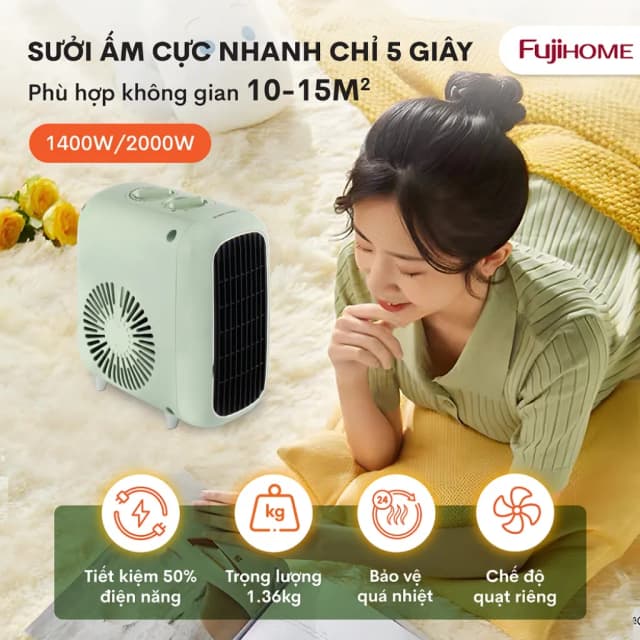 So sánh giá Quạt sưởi gốm FUJIHOME FH1200 rẻ nhất? - Ảnh 16
