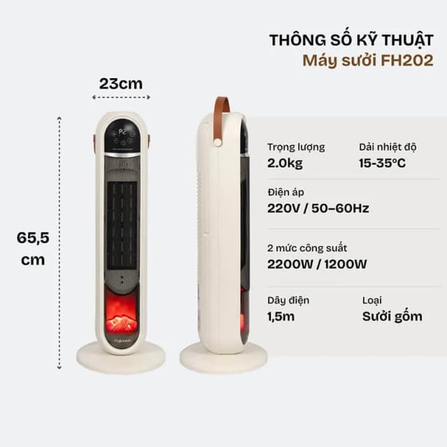 So sánh giá Quạt sưởi gốm FUJIHOME FH202 rẻ nhất? - Ảnh 4