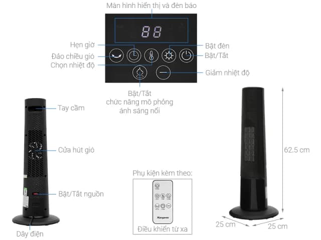 So sánh giá Quạt sưởi gốm Kangaroo KGAH06G rẻ nhất? - Ảnh 7