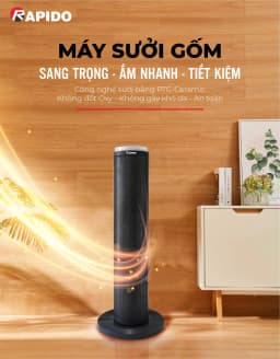 Quạt sưởi gốm Rapido RCH-2000SDB
