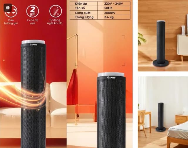 So sánh giá Quạt sưởi gốm Rapido RCH-2000SDB rẻ nhất? - Ảnh 6