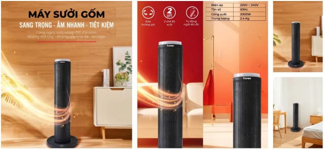 So sánh giá Quạt sưởi gốm Rapido RCH-2000SDB rẻ nhất? - Ảnh 9